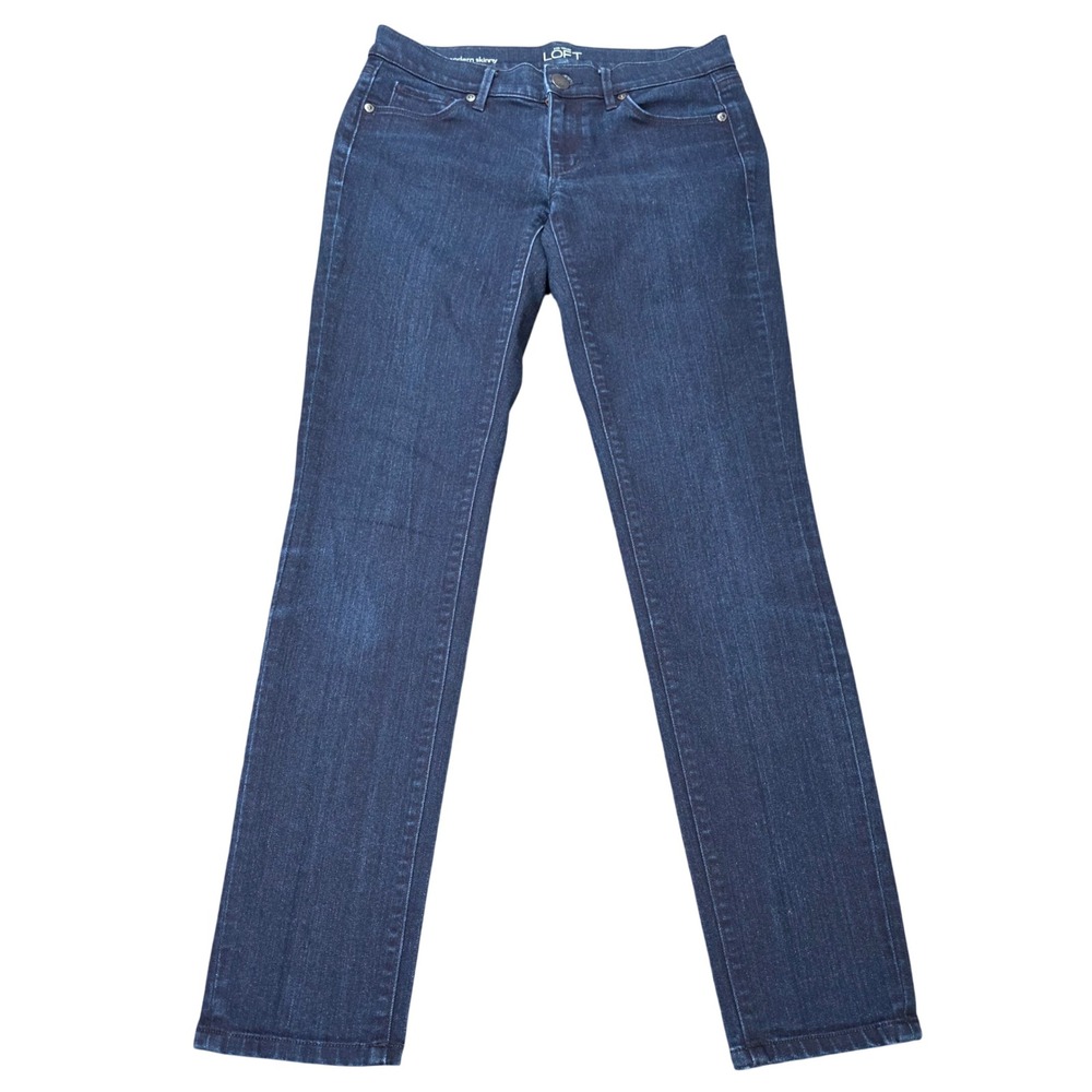 Ann Taylor LOFT Modern Skinny Jeans Women's Size 26/2 Dark Indigo Wash Stretch